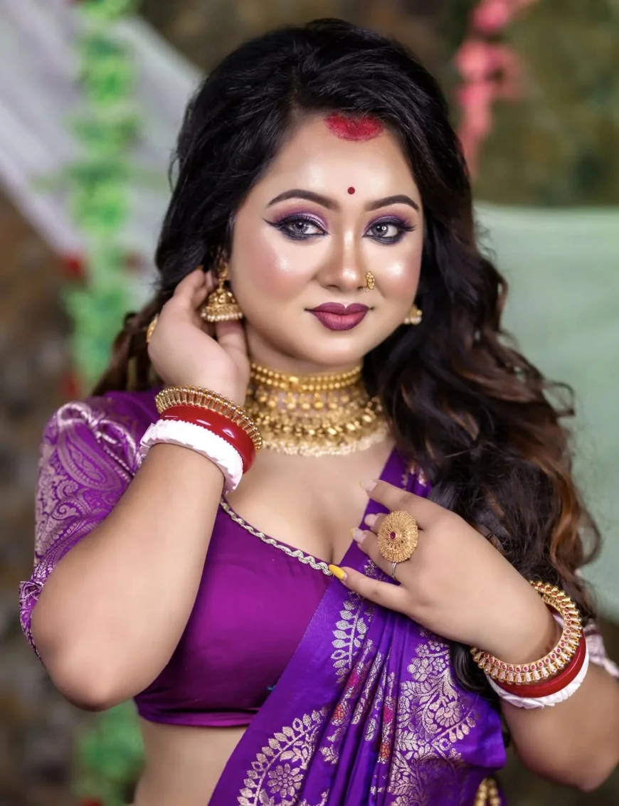 Royal Plum Perfection A Glamorous Bengali Bride with a Modern Glow