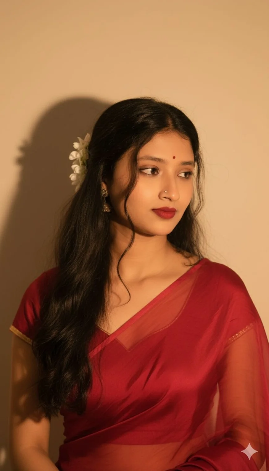 Facebook Trend women in red saree, Facebook is abuzz with photos of young women wearing red saris and flowers on their heads