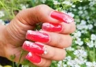 Red Ombre Glitter Nails with Rhinestones – Glossy Luxury Nail Art for Parties & Brides
